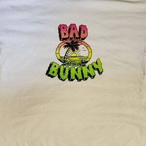 Bad Bunny White Graphic Tee - Short Sleeve